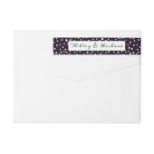 Donkere paarse en witte polka-puntenbruiloft (Achterkant)