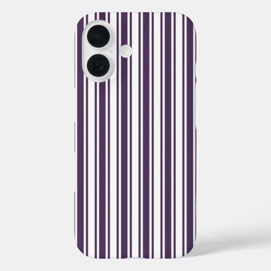 Donkere paarse en witte snoepjes strepen Case-Mate iPhone case (Achterkant)