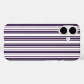 Donkere paarse en witte snoepjes strepen Case-Mate iPhone case (Achterkant (horizontaal))