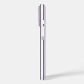 Donkere paarse en witte snoepjes strepen Case-Mate iPhone case (Achterkant / Links)