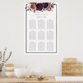 Donkere Paarse en witte zwevende zweetzaaikaart Poster (Keuken)