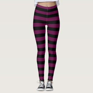 Donkere, Paarse en zwarte harde stripes Leggings