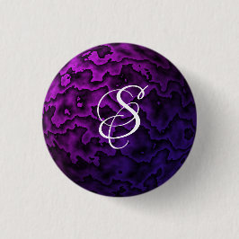 Donkere Paarse en zwarte oorspatroon Ronde Button 3,2 Cm