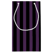 Donkere paarse en zwarte strepen klein cadeauzakje (Achterkant)