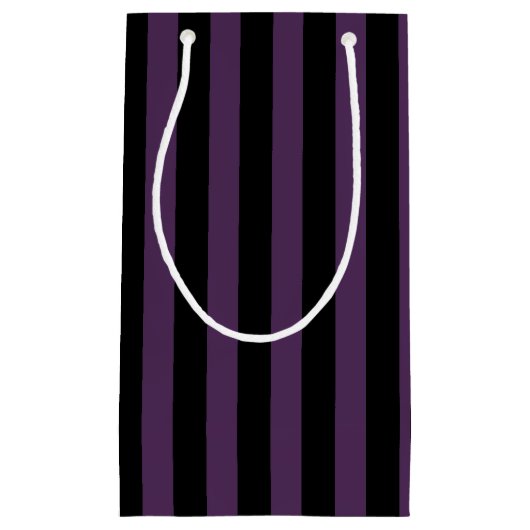 Donkere paarse en zwarte strepen klein cadeauzakje (Voorkant)