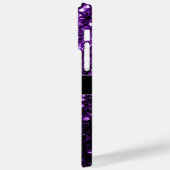 Donkere Paarse faux glans monogram Case-Mate iPhone Case (Achterkant / Links)