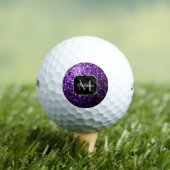 Donkere Paarse faux glans monogram Golfballen (Insitu Shirt)