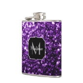 Donkere Paarse faux glans monogram Heupfles (Links)