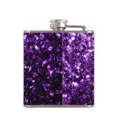 Donkere Paarse faux glans monogram Heupfles (Achterkant)