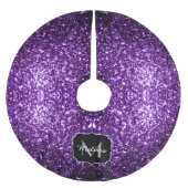 Donkere Paarse faux glans monogram Kerstboom Rok (Voorkant)
