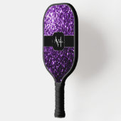 Donkere Paarse faux glans monogram Pickleball Paddle (Links)