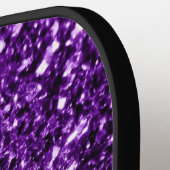 Donkere Paarse faux glans monogram Pickleball Paddle (Links Detail)