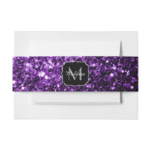 Donkere Paarse faux glans monogram Uitnodigingen Wikkel (Voorkant Voorbeeld)