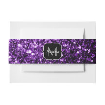 Donkere Paarse faux glans monogram