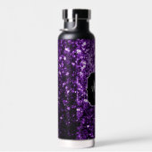 Donkere paarse faux glans monogram waterfles (Rechts)