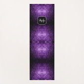 Donkere Paarse faux glans monogram Yogamat (Voorkant)