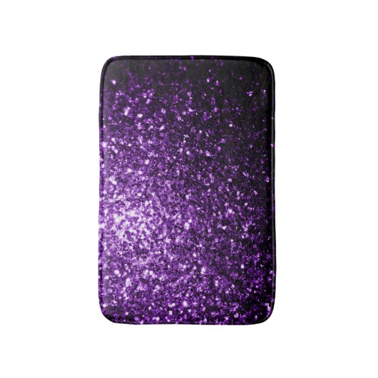 Donkere Paarse faux glinsterende glitter Badmat (Voorkant Verticaal)