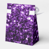 Donkere Paarse faux glinsterende glitter Bedankdoosjes (Achterkant)