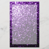 Donkere Paarse faux glinsterende glitter Briefpapier (Voorkant)