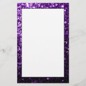 Donkere Paarse faux glinsterende glitter Briefpapier (Voorkant)