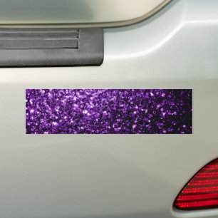 Donkere Paarse faux glinsterende glitter Bumpersticker