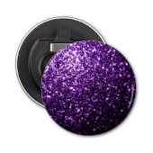 Donkere Paarse faux glinsterende glitter Button Flesopener (Voorkant)