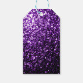 Donkere Paarse faux glinsterende glitter Cadeaulabel (Voorkant)