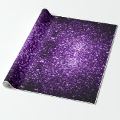 Donkere Paarse faux glinsterende glitter Cadeaupapier (Uitgerold)