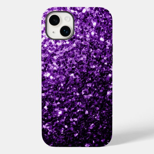 Donkere Paarse faux glinsterende glitter Case-Mate iPhone Case (Achterkant)