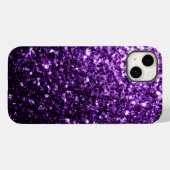 Donkere Paarse faux glinsterende glitter Case-Mate iPhone Case (Achterkant (horizontaal))