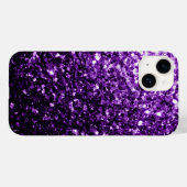 Donkere Paarse faux glinsterende glitter Case-Mate iPhone Case (Achterkant (horizontaal))