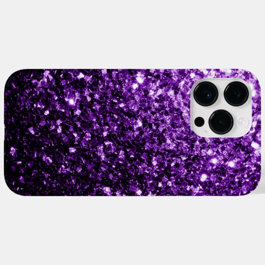Donkere Paarse faux glinsterende glitter Case-Mate iPhone Case (Achterkant (horizontaal))