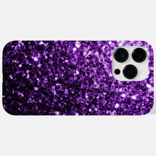 Donkere Paarse faux glinsterende glitter Case-Mate iPhone Case (Achterkant (horizontaal))