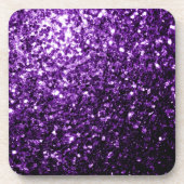Donkere Paarse faux glinsterende glitter Drankjes Onderzetter (Voorkant)