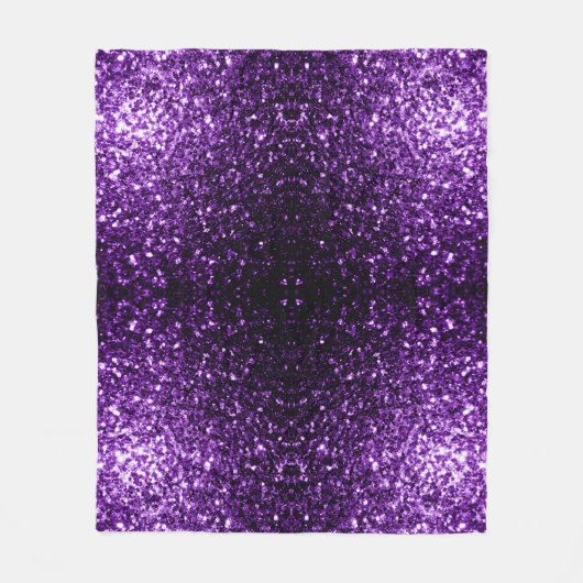 Donkere Paarse faux glinsterende glitter Fleece Deken (Voorkant)