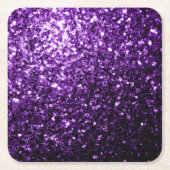 Donkere Paarse faux glinsterende glitter Kartonnen Onderzetters (Voorkant)