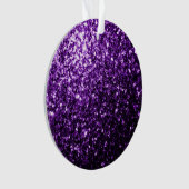 Donkere Paarse faux glinsterende glitter Ornament (voorkant)