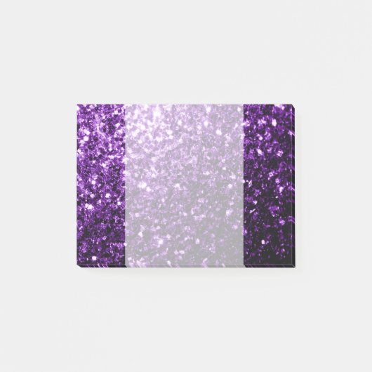 Donkere Paarse faux glinsterende glitter Post-it® Notes (Voorkant)