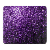 Donkere Paarse faux glinsterende glitter Snijplank (Voorkant)
