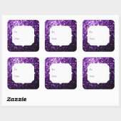 Donkere Paarse faux glitter sprankelt van cadeau L Vierkante Sticker (Vel)