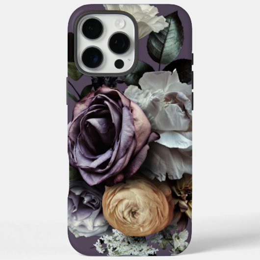 Donkere Paarse Floral Case-Mate iPhone Case (Achterkant)