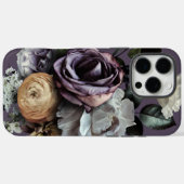 Donkere Paarse Floral Case-Mate iPhone Case (Achterkant (horizontaal))