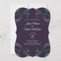 Donkere Paarse Floral Elegant Wedding Gothic