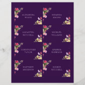 Donkere Paarse Floral Elegant Wedding Name Place c (Voorkant)