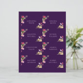 Donkere Paarse Floral Elegant Wedding Name Place c (Staand voorkant)