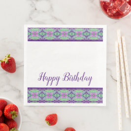 Donkere Paarse Floral Paper Dinner Napkin Servet