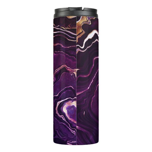 Donkere Paarse Geode aangepaste naam Agate Thermosbeker (Achterkant)