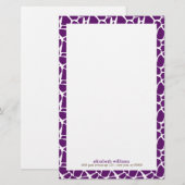 Donkere Paarse Giraffe Patroon Briefpapier (Voorkant / Achterkant)