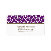 Donkere Paarse Giraffe Patroon Etiket (Voorkant)