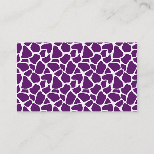 Donkere Paarse Giraffe Pattern Monogram Visitekaartje (Achterkant)